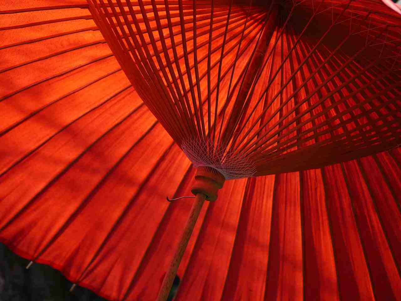 japon, parapluie, red